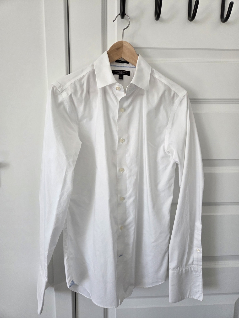 Banana Republic Grant Slim Fit White French Cuff Dress Shirt Size Small